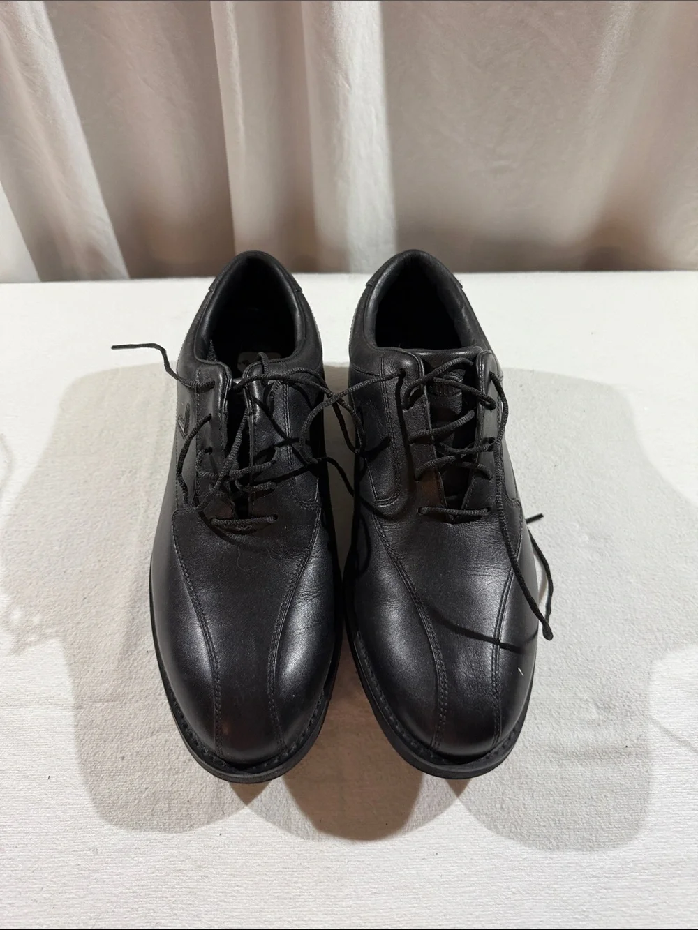 Callaway Men's Black Lace-Up Leather Golf Shoes
